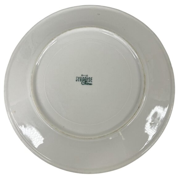 Vintage Syracuse & Shenango China Floral Plates Set Of 2 Orange & Green 9" Dinne - Picture 3 of 5